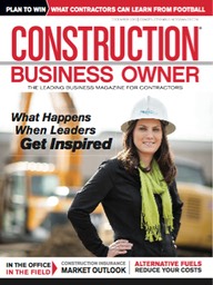 Cover of December 2013 Construction Business Owner magazine featuring Client Success Stories article by Karen Newcombe. 