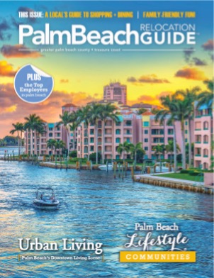 The beauty of outdoor Palm Beach along the Intracoastal Waterway is on the cover of the Palm Beach Relocation Guide. 